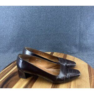 Ralph Lauren LRL Size 9B Tan Brown Faux Crocodile Leather Pumps Shoes Vintage